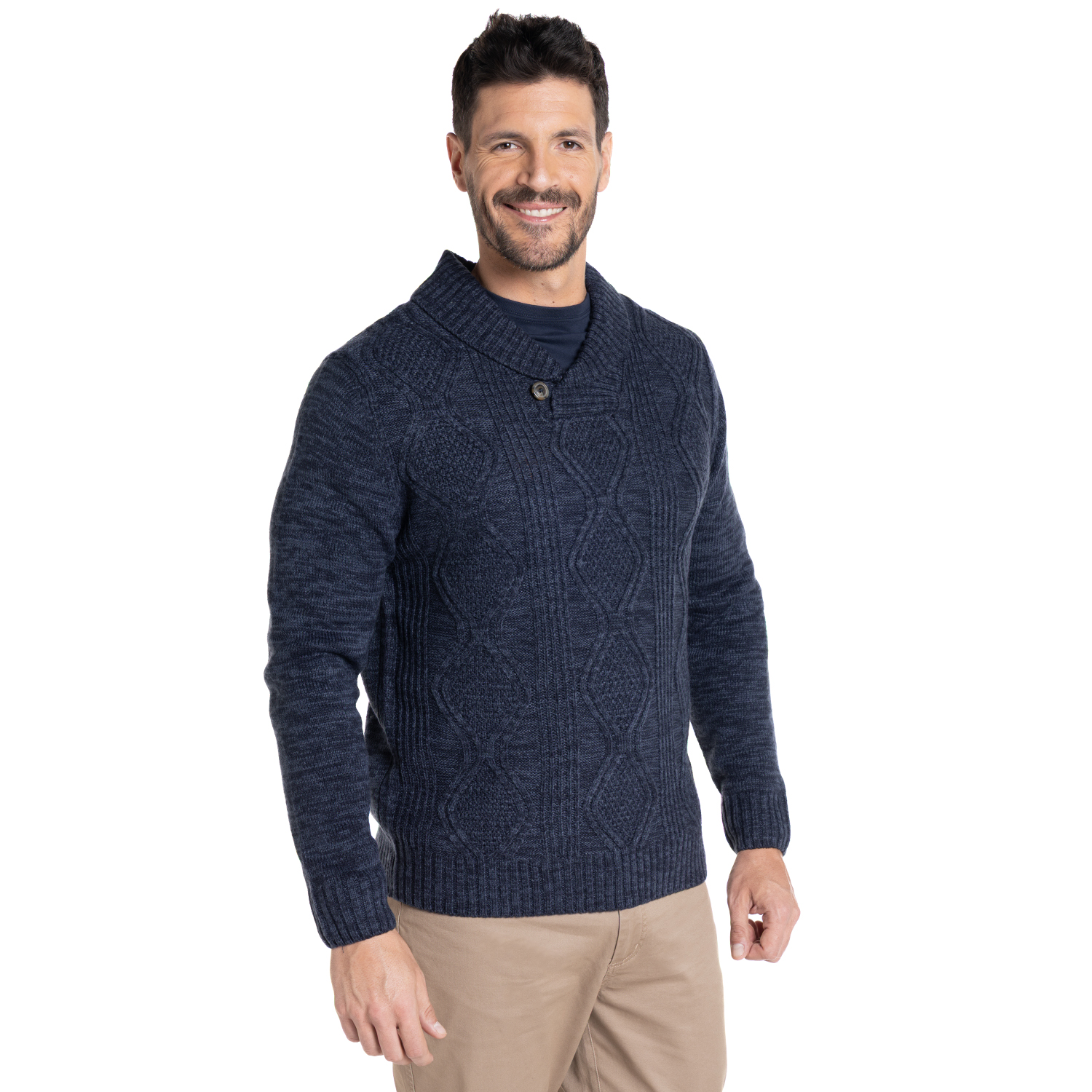 SWEATER CUELLO CRUZADO | AZUL MARINO - 1