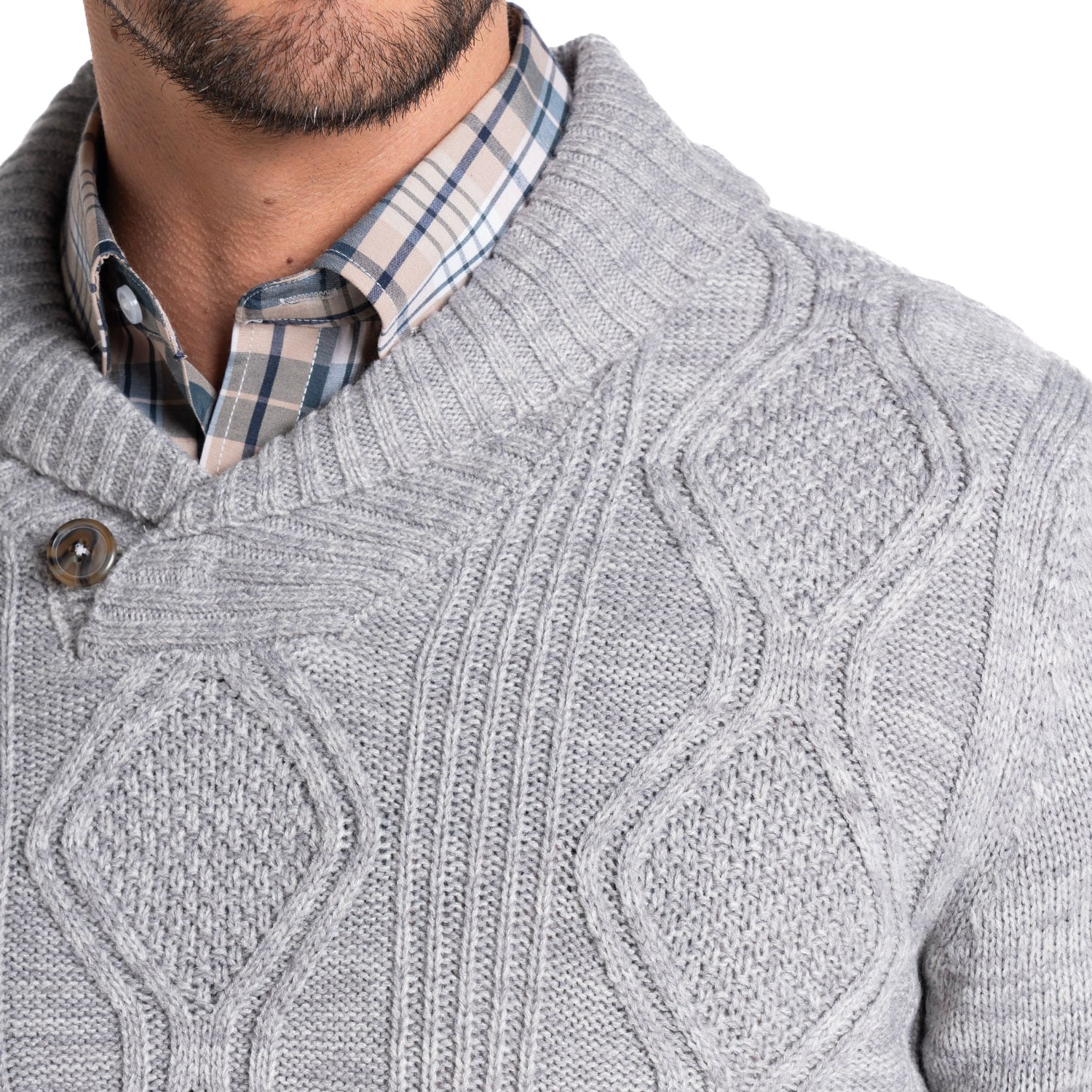 SWEATER CUELLO CRUZADO | GRIS CLARO - 3