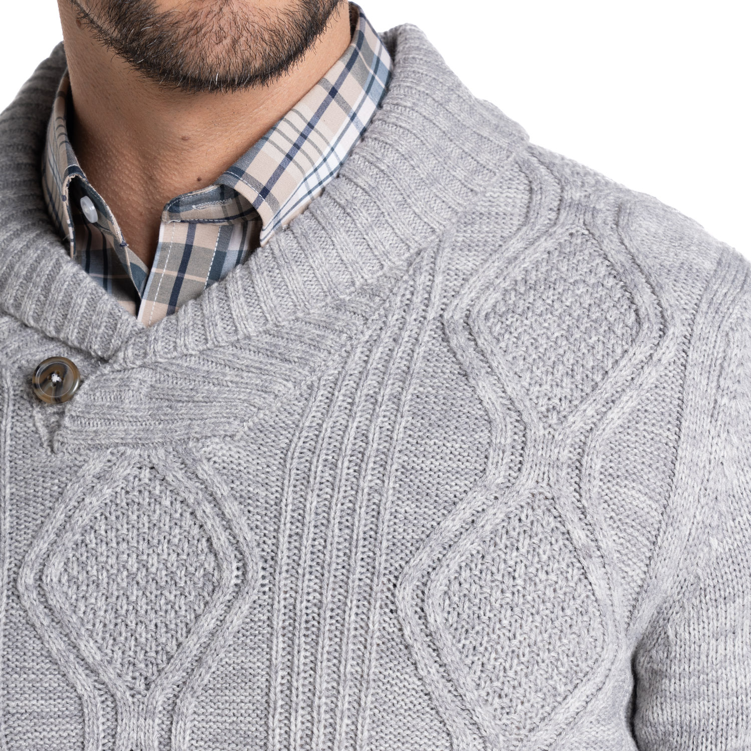SWEATER CUELLO CRUZADO | GRIS CLARO - 3