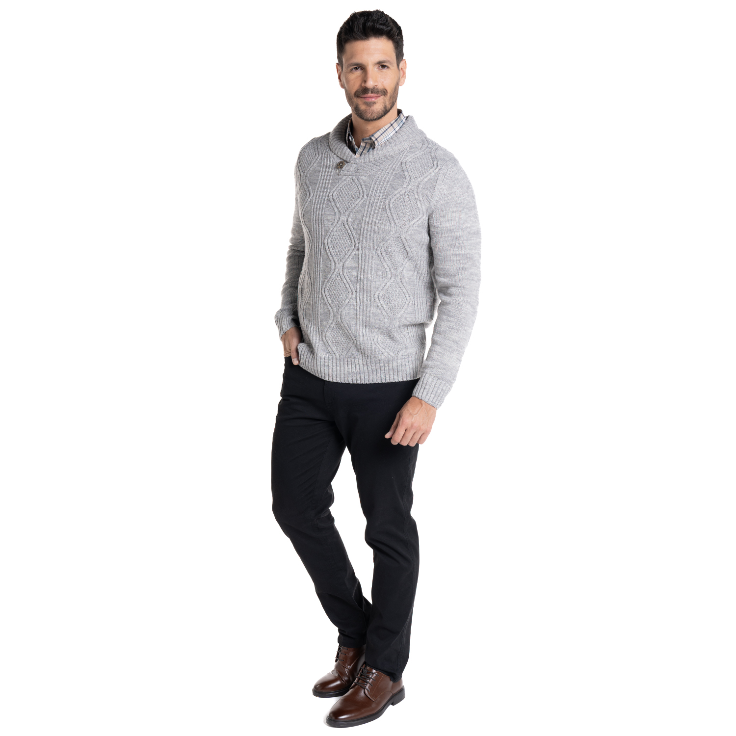 SWEATER CUELLO CRUZADO | GRIS CLARO - 4