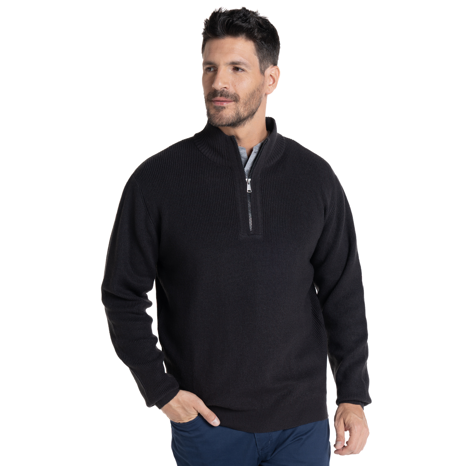 SWEATER HALF ZIPPER | GRIS - 1