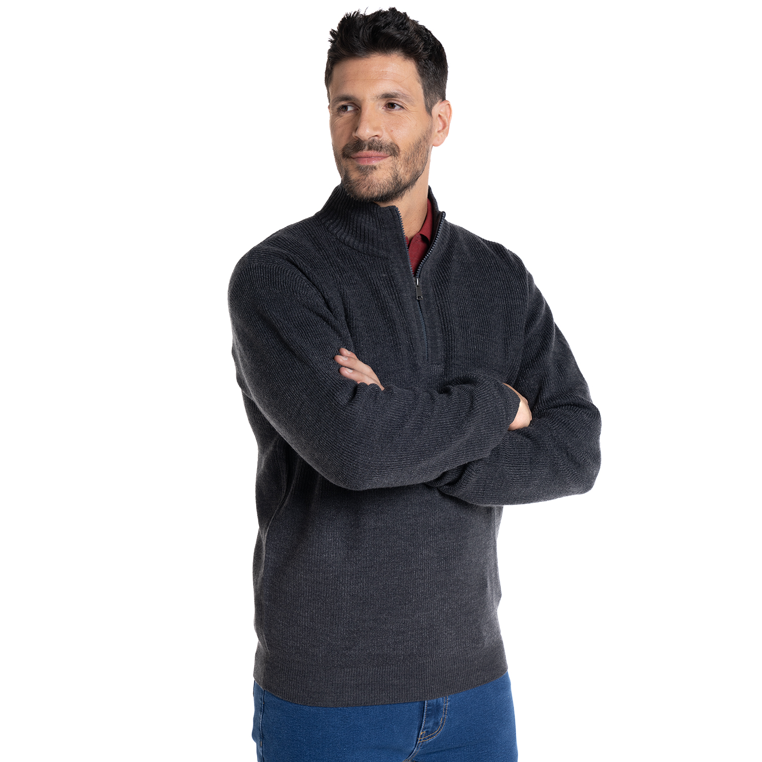 SWEATER HALF ZIPPER | AZUL MARINO - 1