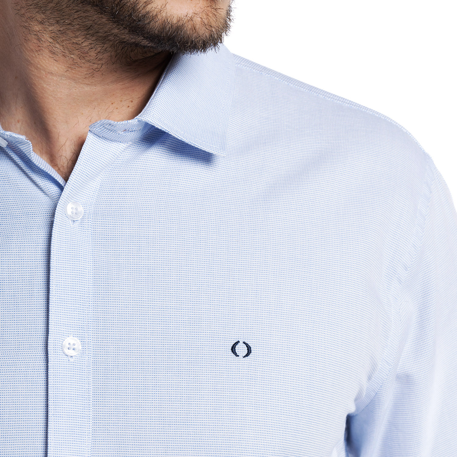 CAMISA JACQUARD GALICIA MANGA LARGA | AZUL CLARO - 3