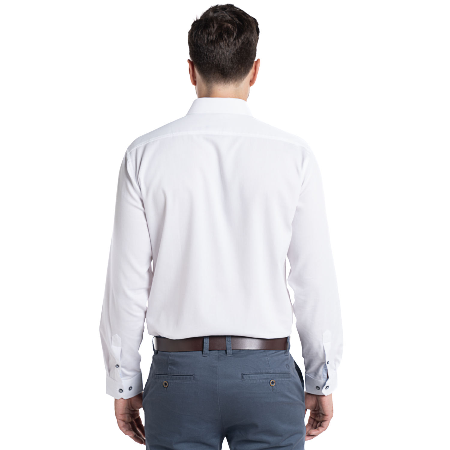CAMISA JACQUARD SANTILLANA HOMBRE MANGA LARGA | EN COLOR BLANCO - 2