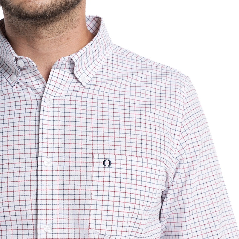 CAMISA OXFORD CUADROS LONDRES HOMBRE MANGA LARGA | BURDEO - 3