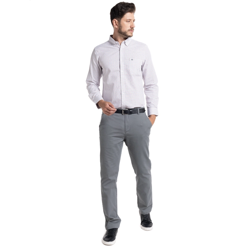 CAMISA OXFORD CUADROS LONDRES HOMBRE MANGA LARGA | BURDEO - 4