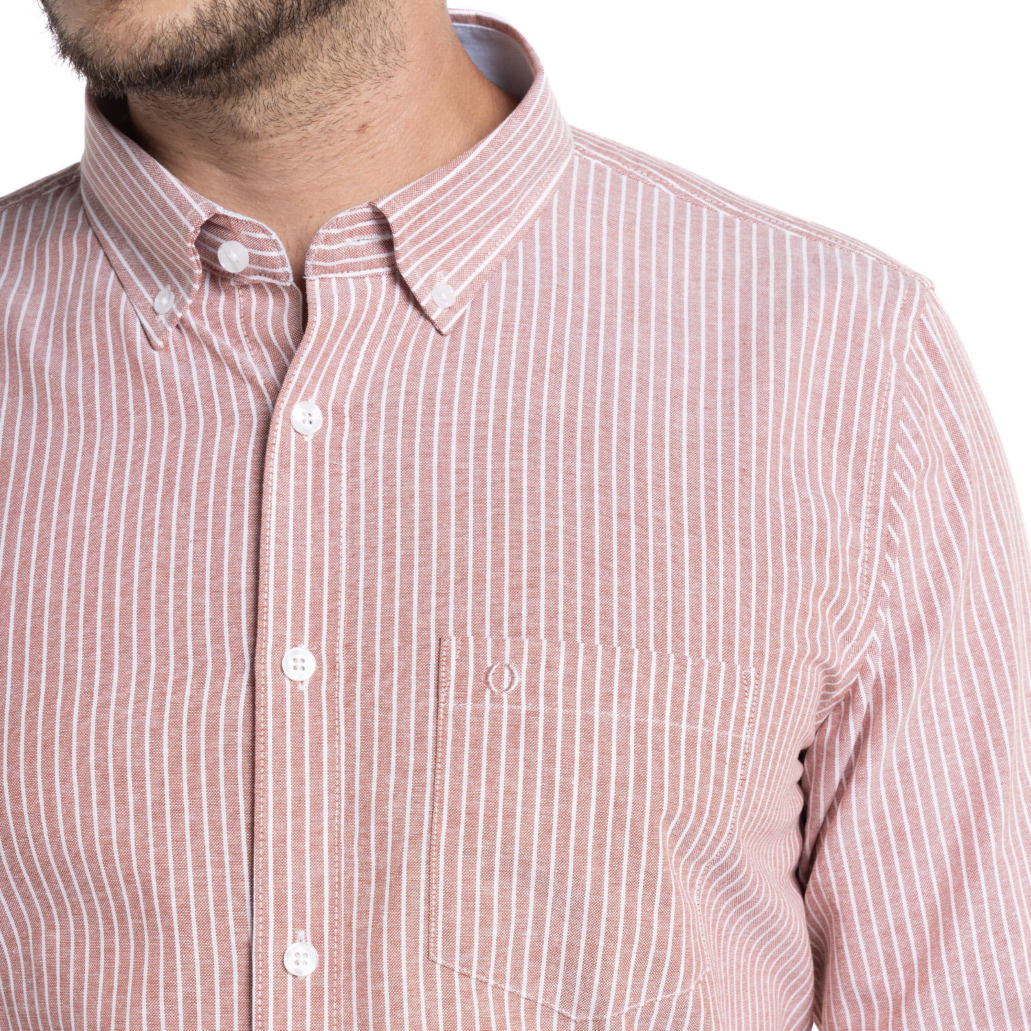 CAMISA OXFORD LISTADA BERGEN | SALMÓN - 3