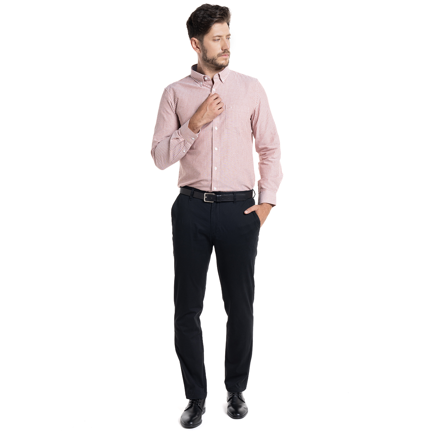 CAMISA OXFORD LISTADA BERGEN | SALMÓN - 4