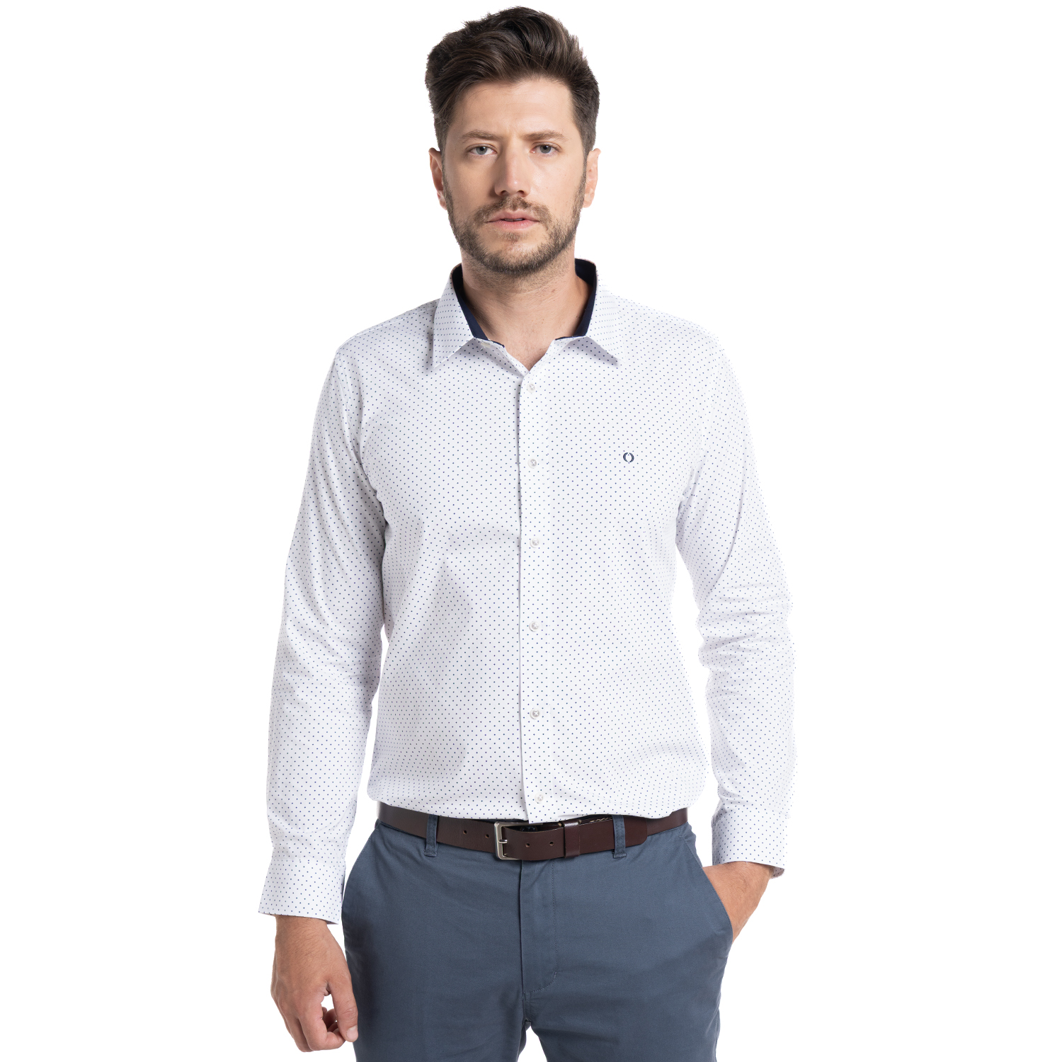 CAMISA TREVIRA ESTAMPADA SEVILLA | CELESTE - 1