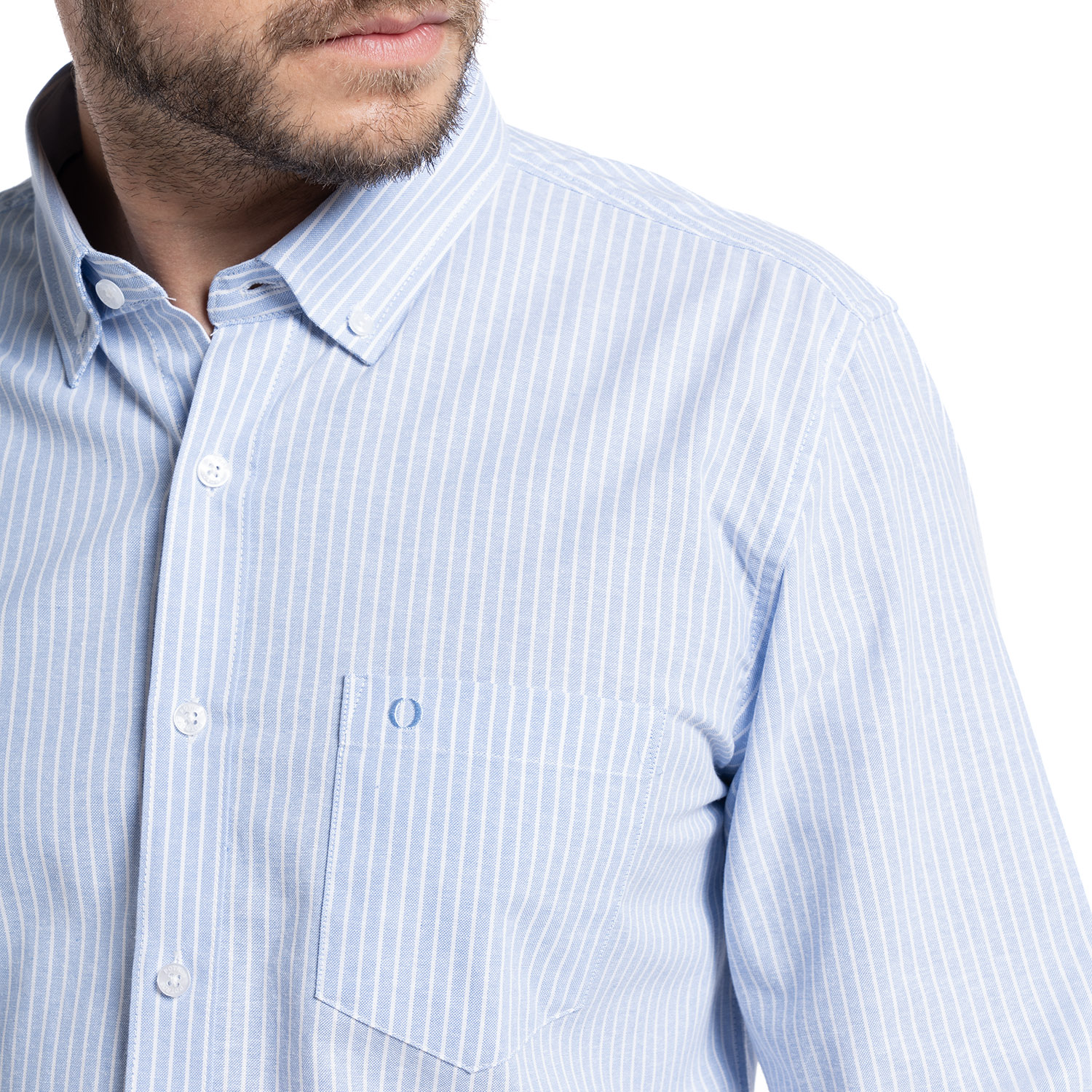 CAMISA OXFORD LISTADA BERGEN | AZUL CLARO - 3