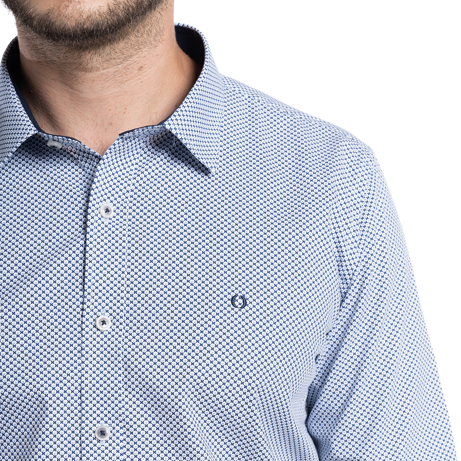 CAMISA TREVIRA ESTAMPADA SEVILLA | AZUL PETRÓLEO - 3