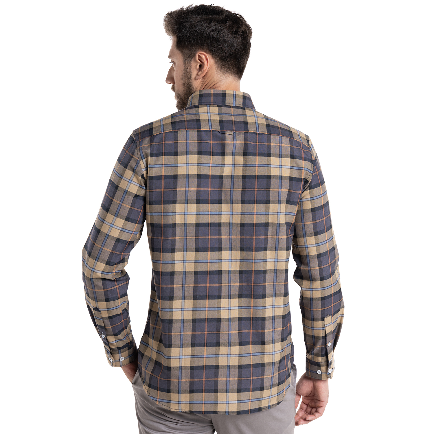 CAMISA OXFORD CUADROS LEÓN | KHAKI - 2