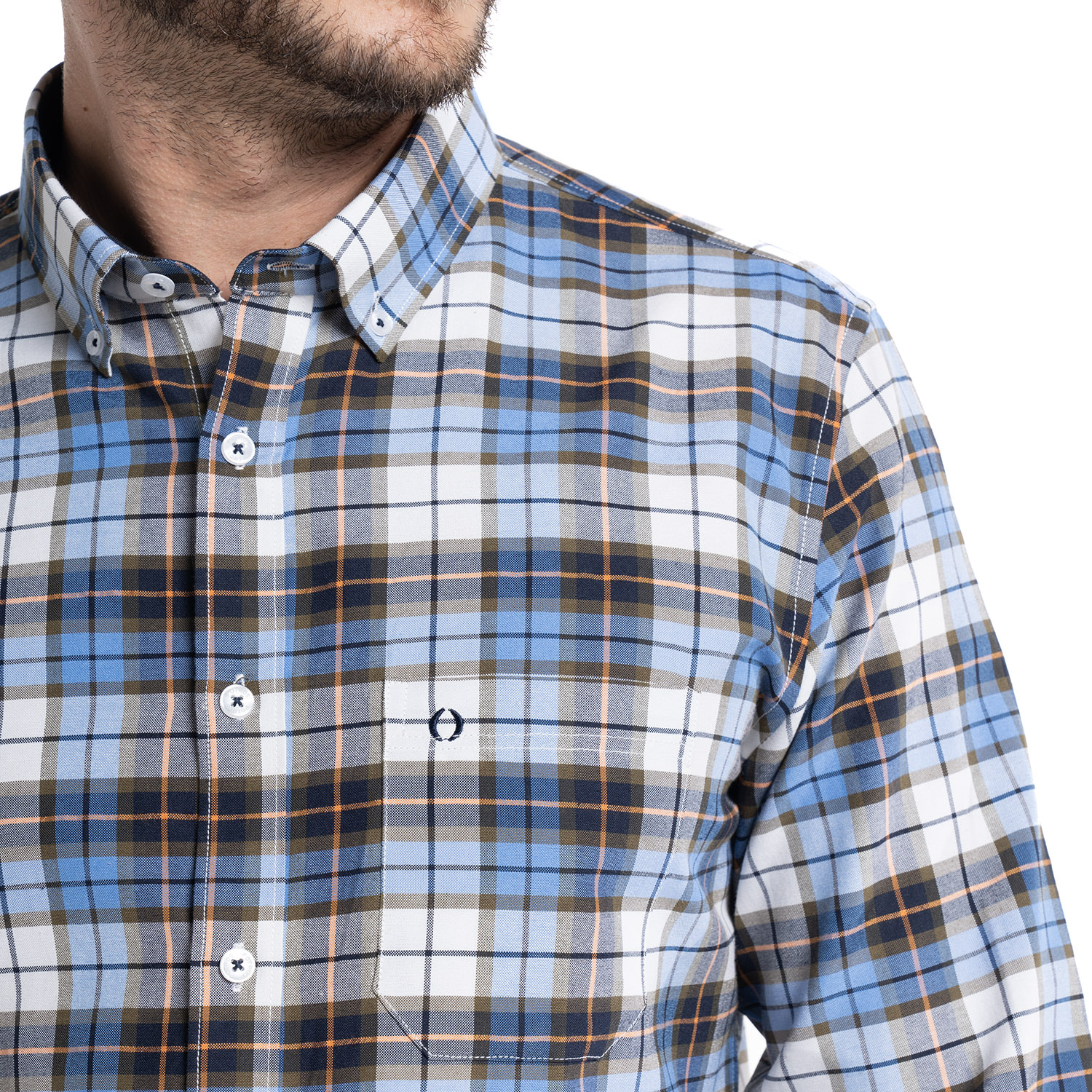 CAMISA OXFORD CUADROS LEÓN | AZUL PETRÓLEO - 3