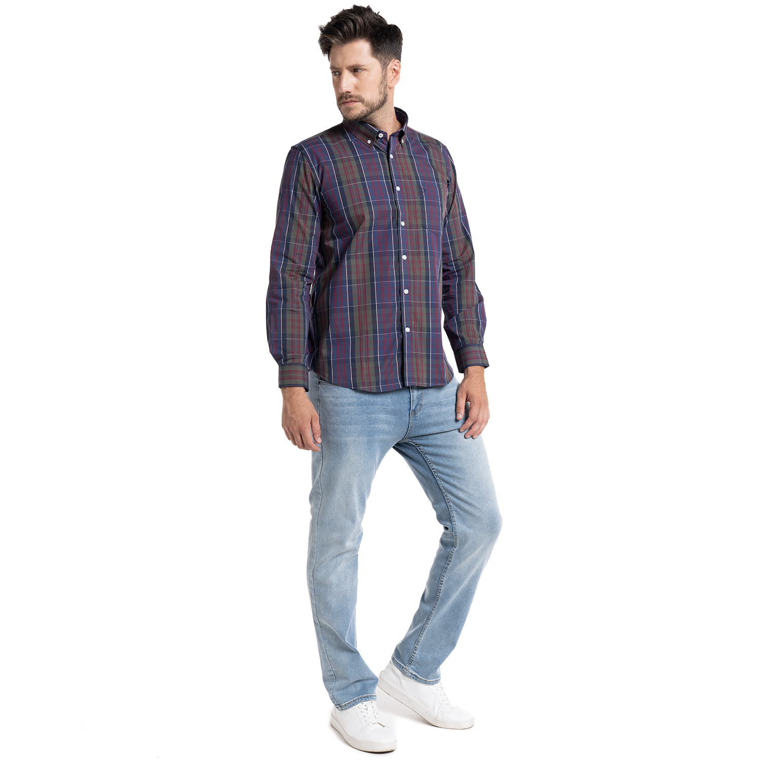 CAMISA TREVIRA CUADROS ALMERÍA | AZUL PETRÓLEO - 4