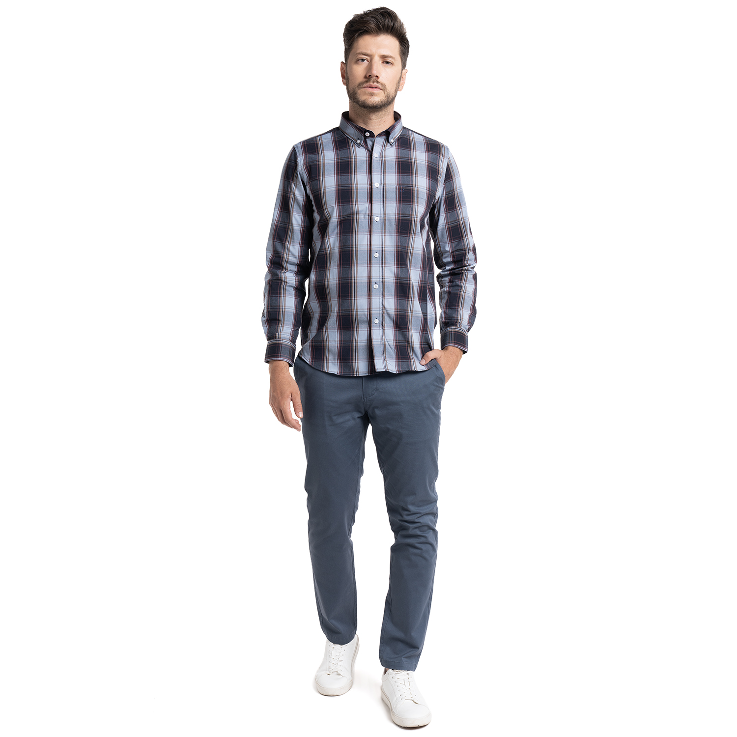 CAMISA TREVIRA CUADROS ALMERÍA | CELESTE - 4