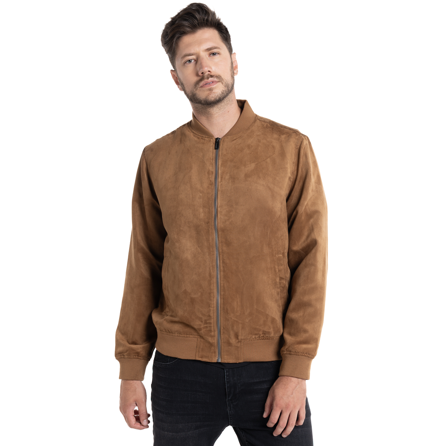CHAQUETA BOMBER SUEDE CÁCERES | KHAKI - 1