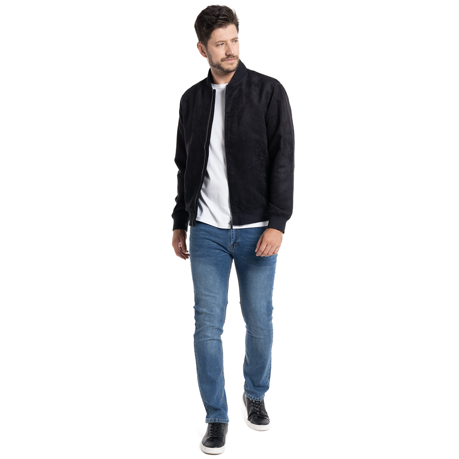 CHAQUETA BOMBER SUEDE CÁCERES | NEGRO - 4