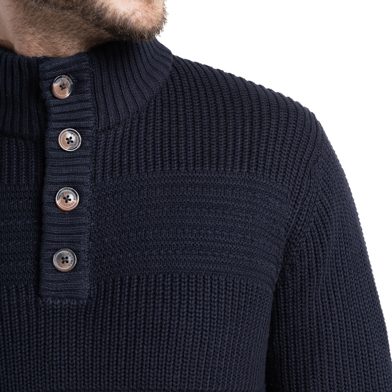 SWEATER HALF BUTTON GIRONA | AZUL MARINO - 3
