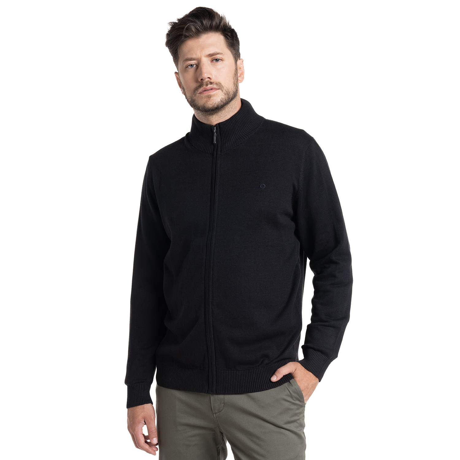 SWEATER FULL ZIPPER ALMAGRO | NEGRO - 1