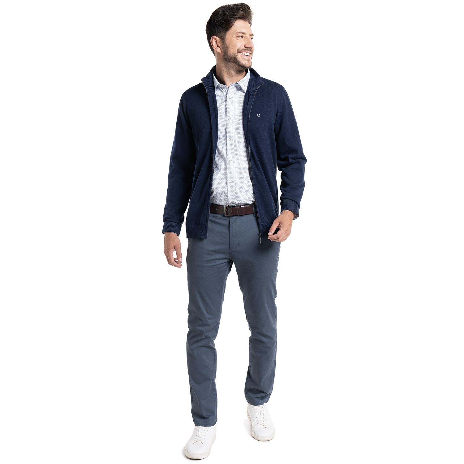 SWEATER FULL ZIPPER ALMAGRO | AZUL MARINO - 4