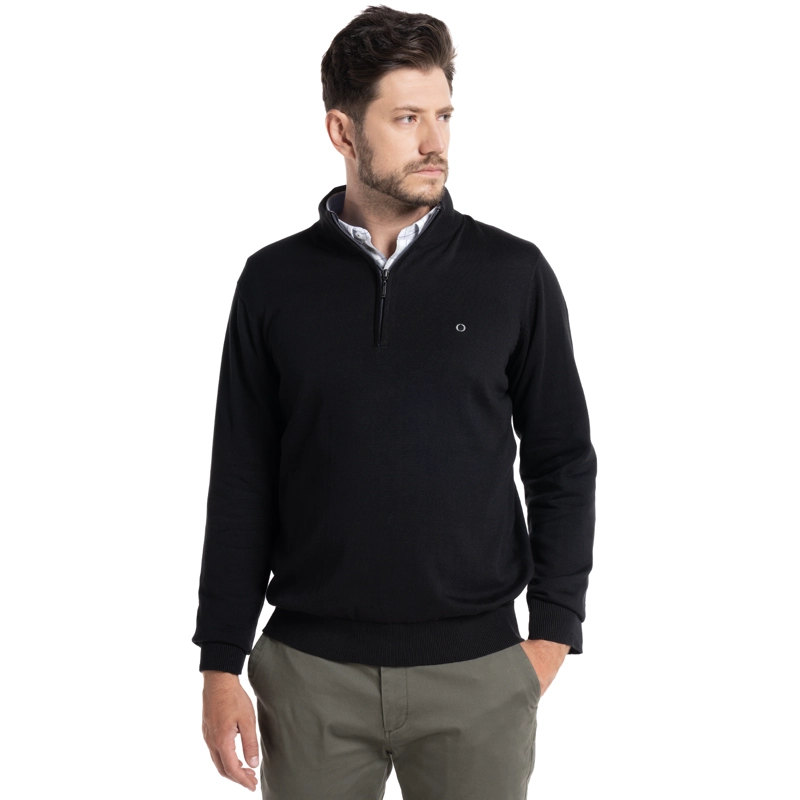 SWEATER HALF ZIPPER CASTELLÓN | NEGRO - 1