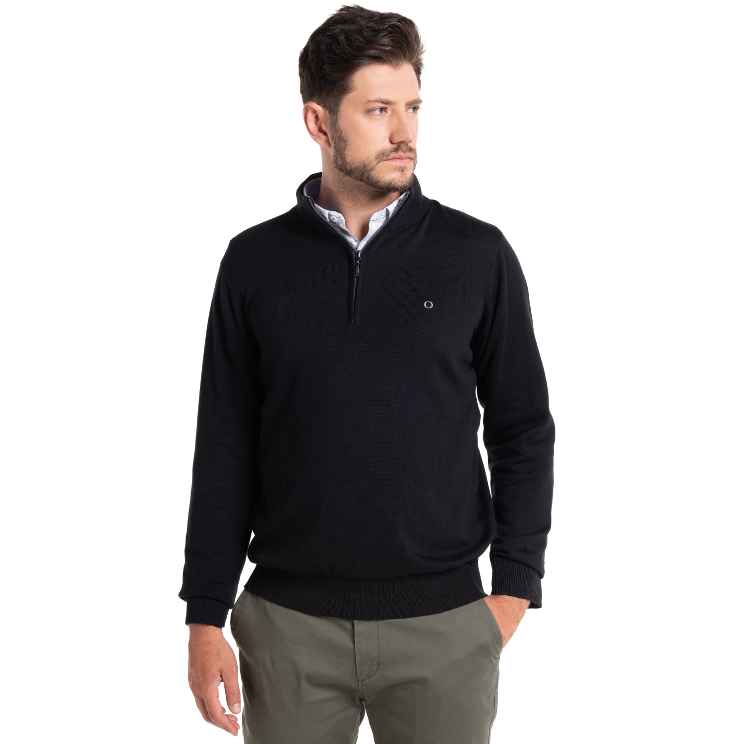 SWEATER HALF ZIPPER CASTELLÓN | NEGRO - 1