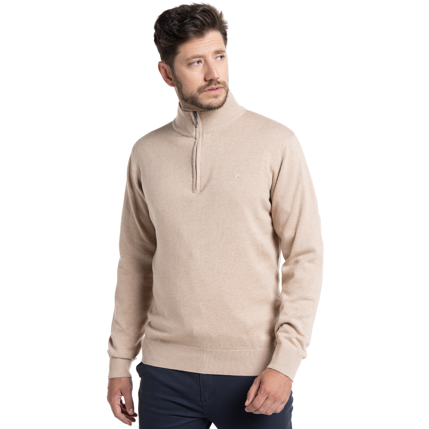 SWEATER HALF ZIPPER CASTELLÓN | BEIGE - 1