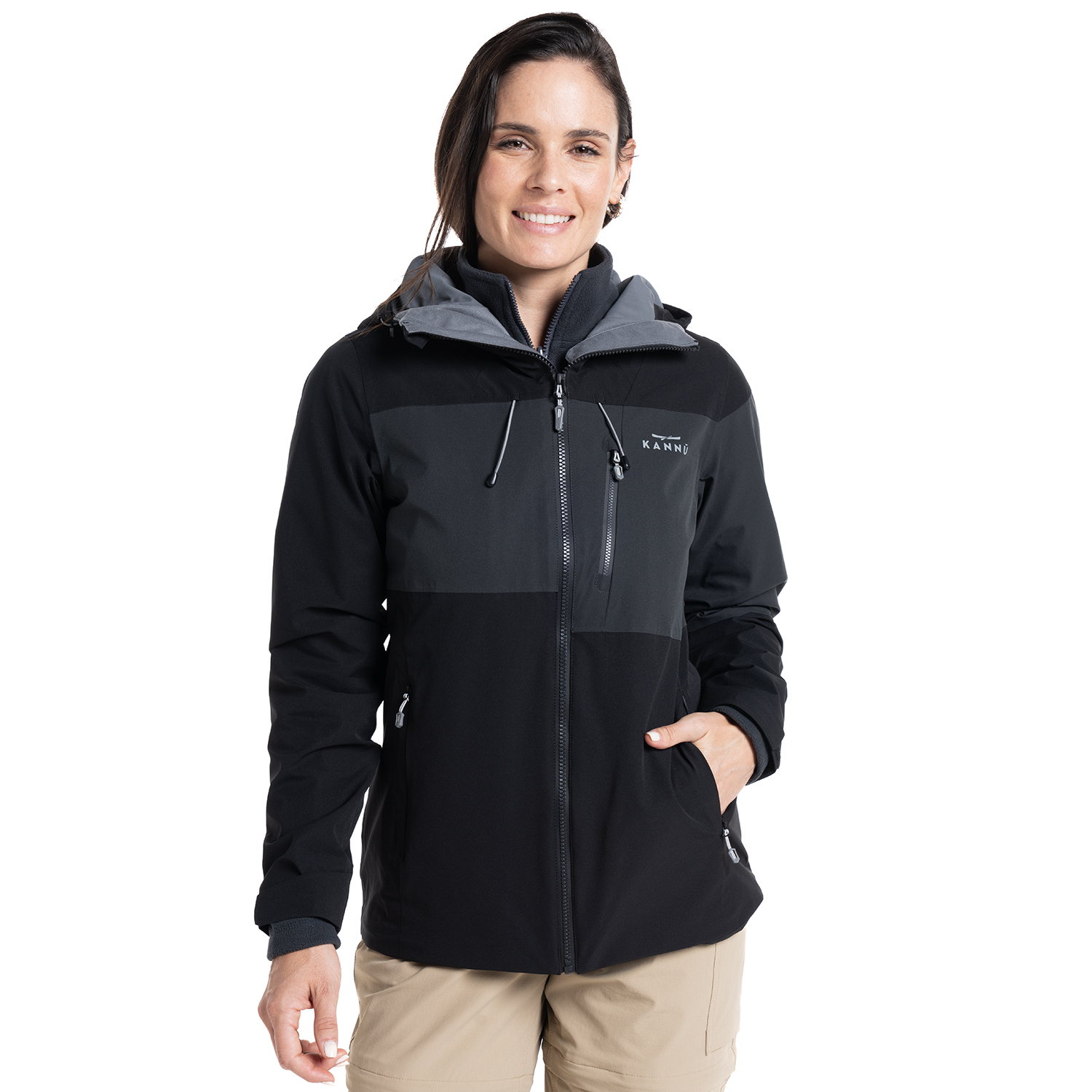 PARKA OUTDOOR 3 EN 1 BAKER MUJER | EN COLOR NEGRO - 1