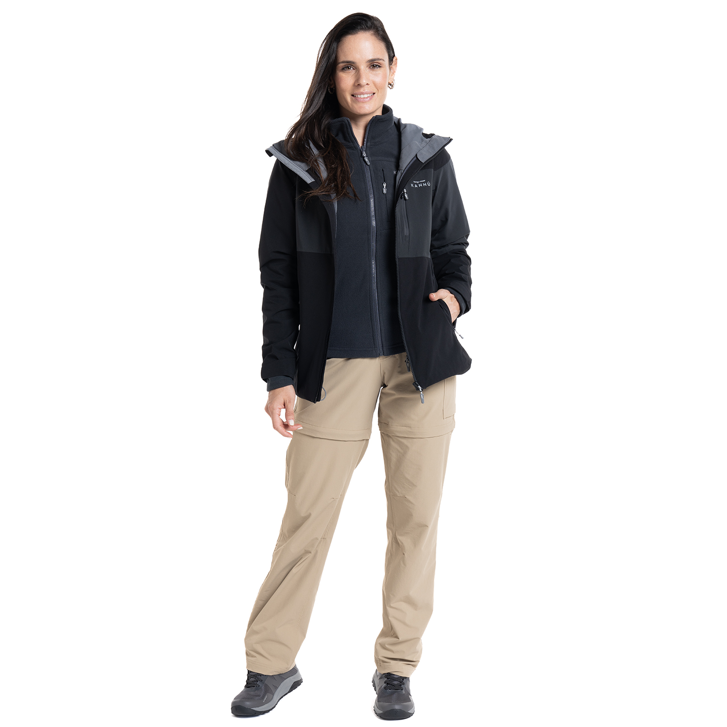 PARKA OUTDOOR 3 EN 1 BAKER MUJER | EN COLOR NEGRO - 4