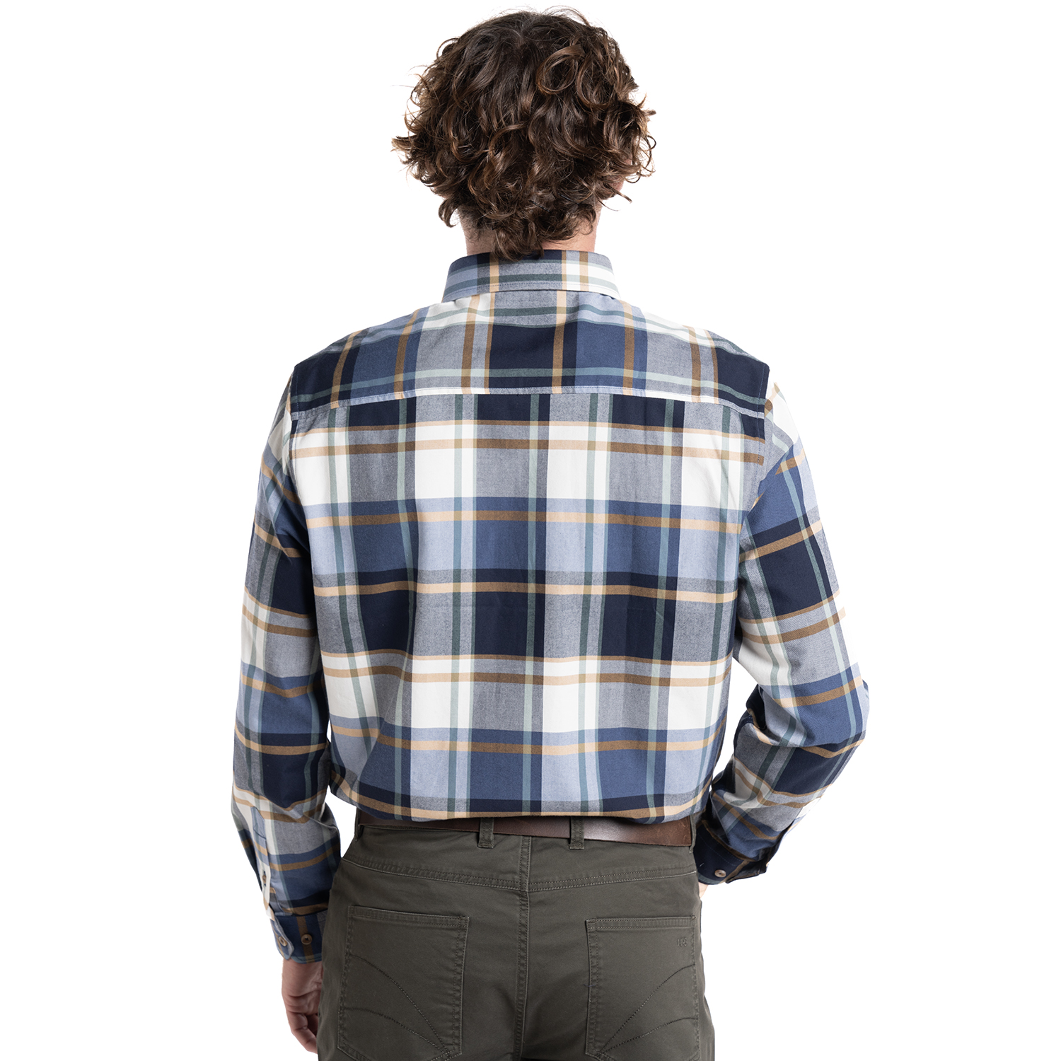 CAMISA MANGA LARGA HOMBRE ESCOCESA ISLAND ALGODON CUADROS | AZUL - 2