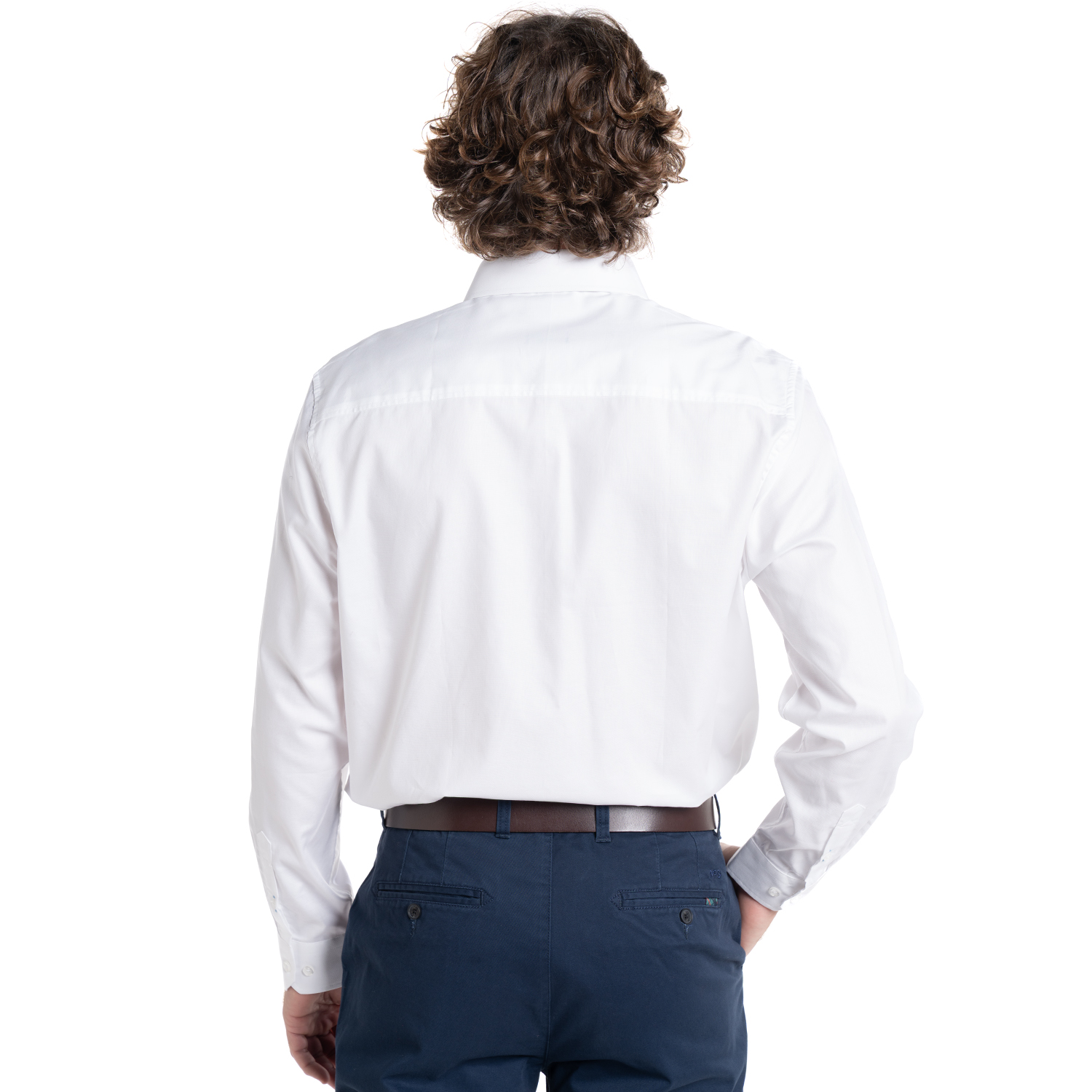 CAMISA HOMBRE MANGA LARGA JACQUARD HARLEM ALGODON SLIM FIT | EN COLOR BLANCO - 2