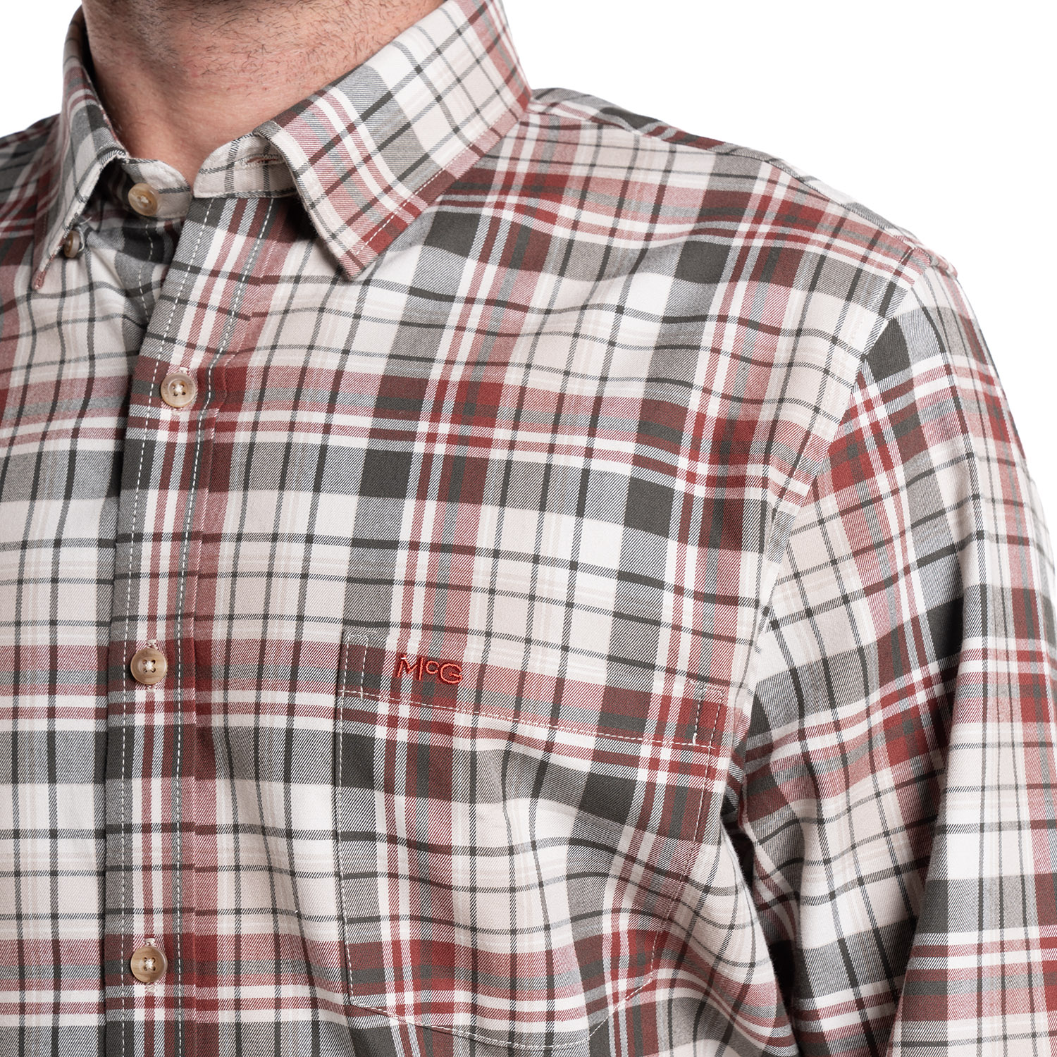 CAMISA MANGA LARGA HOMBRE ESCOCESA ISLAND ALGODON CUADROS | VERDE MUSGO - 3