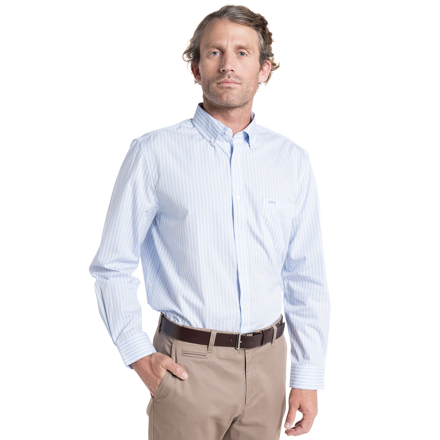 CAMISA HOMBRE MANGA LARGA ROCKEFELLER ALGODON SLIM FIT | AZUL MARINO - 1