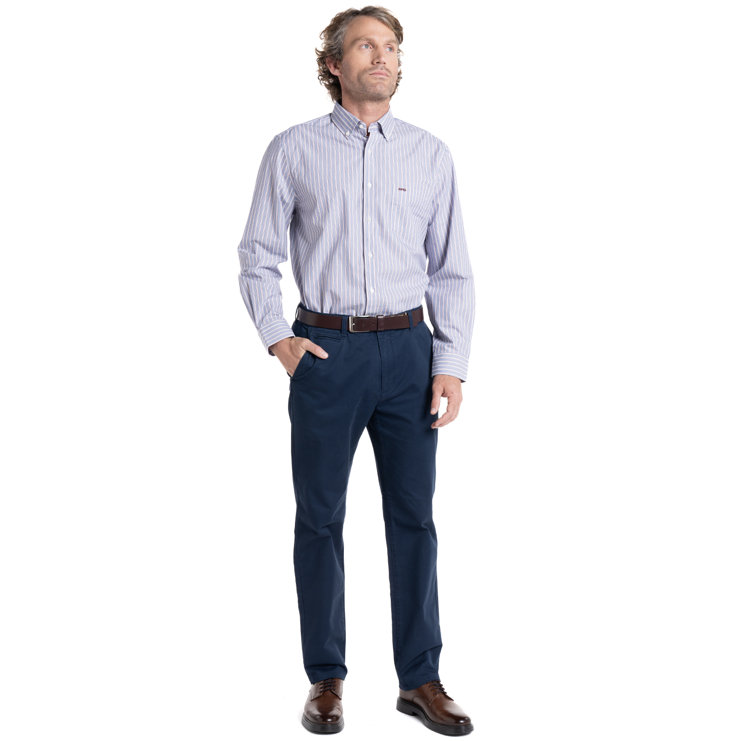 CAMISA HOMBRE MANGA LARGA ROCKEFELLER ALGODON SLIM FIT | AZUL CLARO - 4