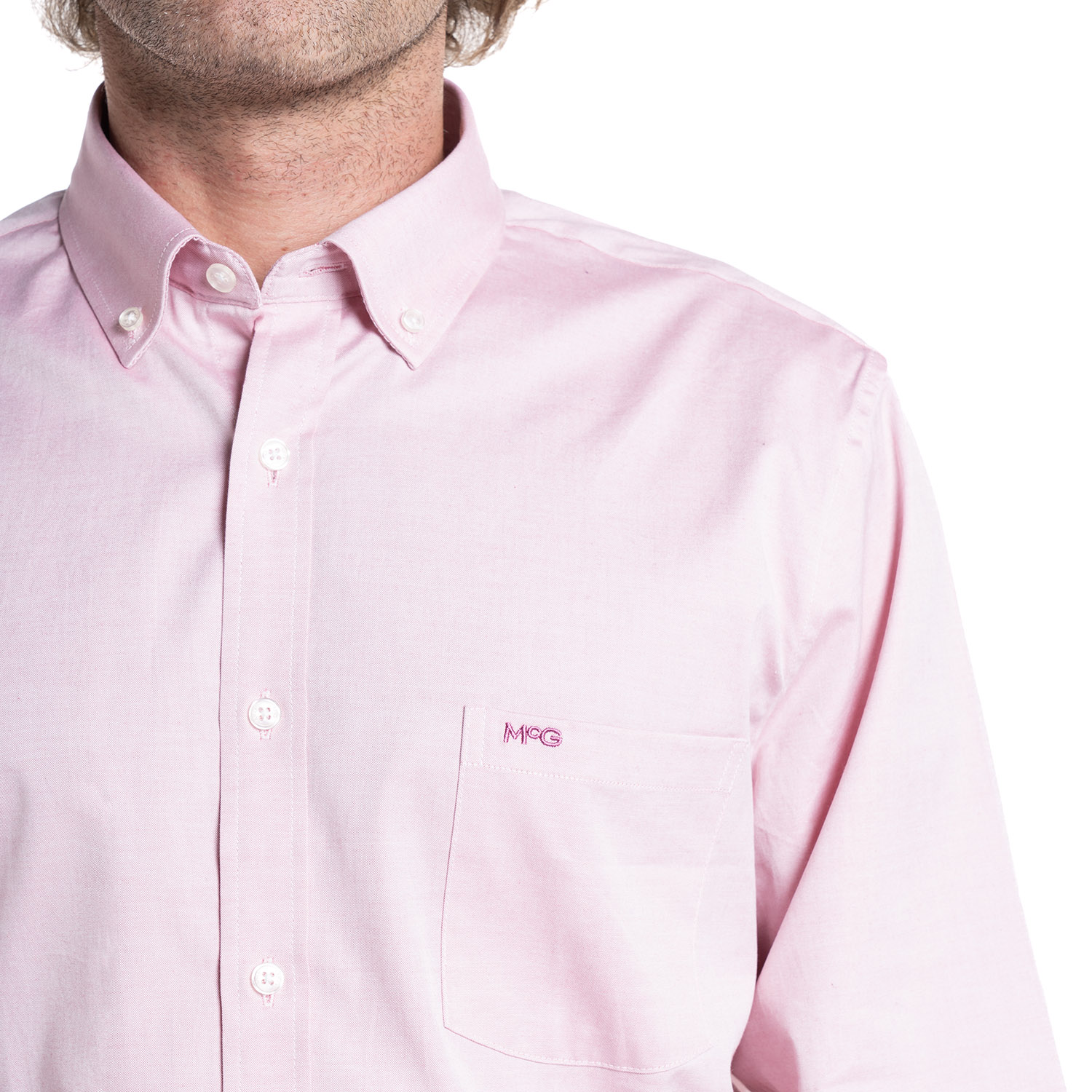 CAMISA HOMBRE OXFORD MANGA LARGA CROSBY ALGODÓN | ROSADO - 3