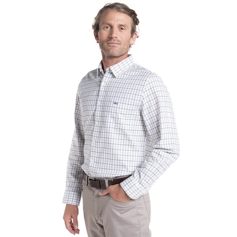 CAMISA OXFORD HOMBRE STATE ISLAND ALGODÓN MANGA LARGA SLIM FIT | AZUL MARINO - 1