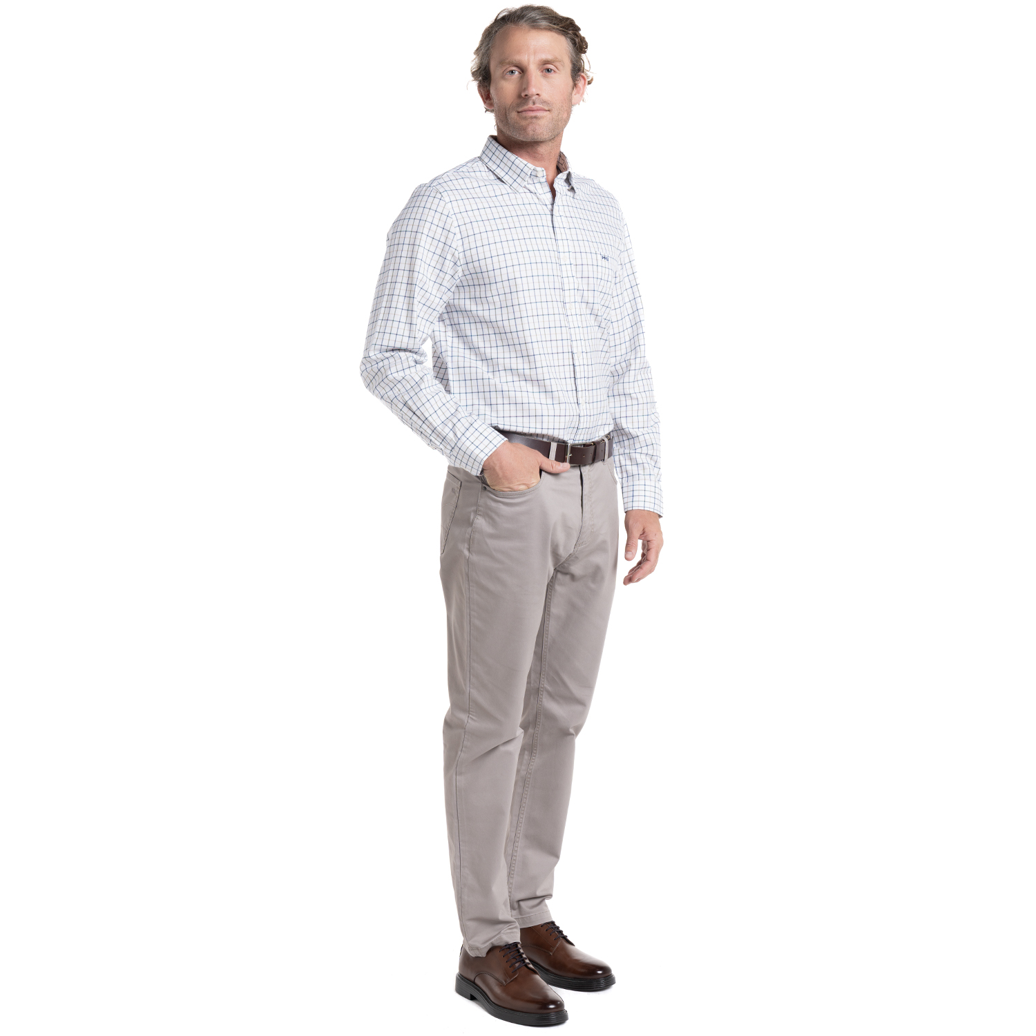 CAMISA OXFORD HOMBRE STATE ISLAND ALGODÓN MANGA LARGA SLIM FIT | AZUL MARINO - 4