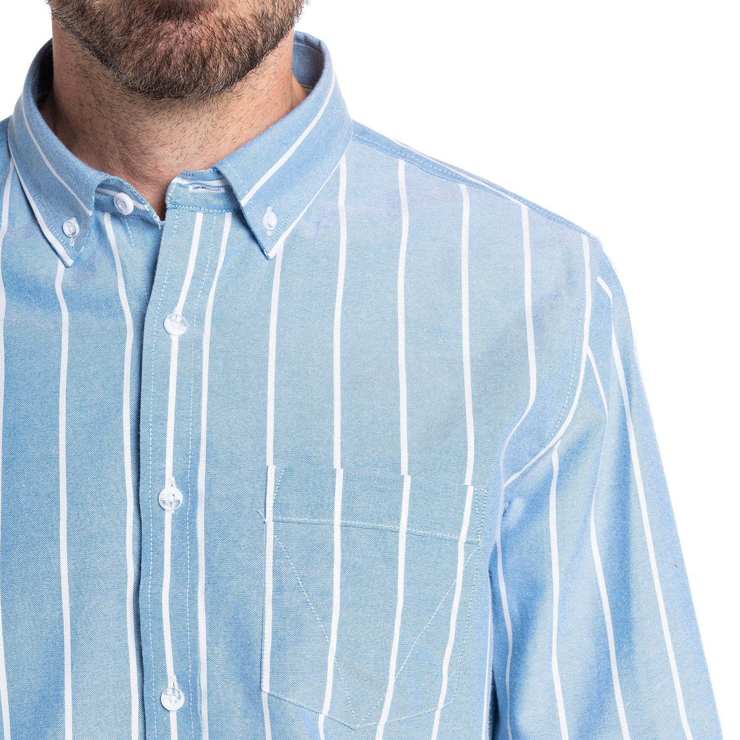 CAMISA OXFORD LISTADA | CELESTE - 3