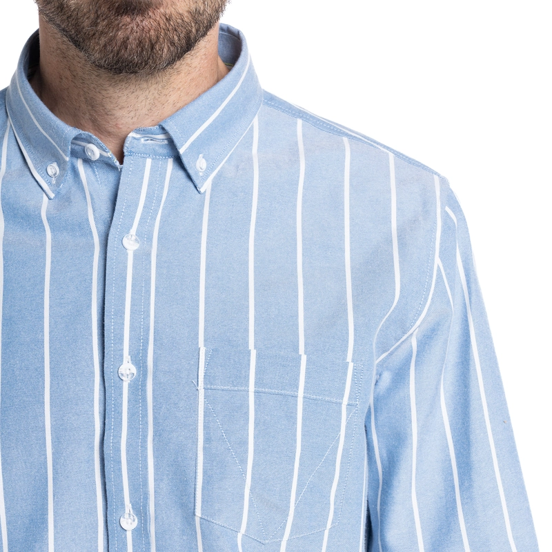 CAMISA OXFORD LISTADA | CELESTE - 3