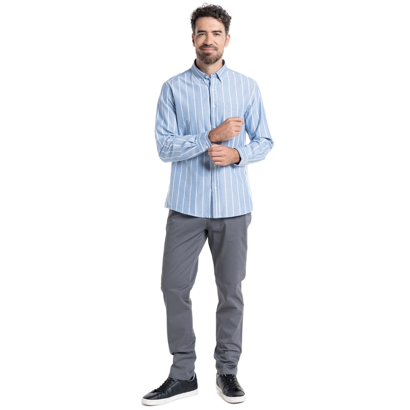 CAMISA OXFORD LISTADA | CELESTE - 4
