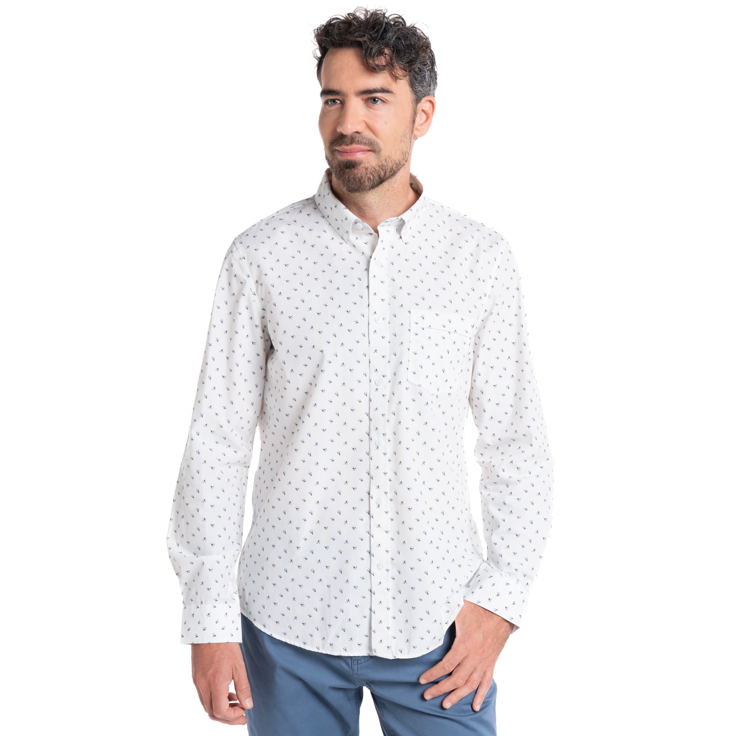CAMISA MICROPRINT | BLANCO - 1