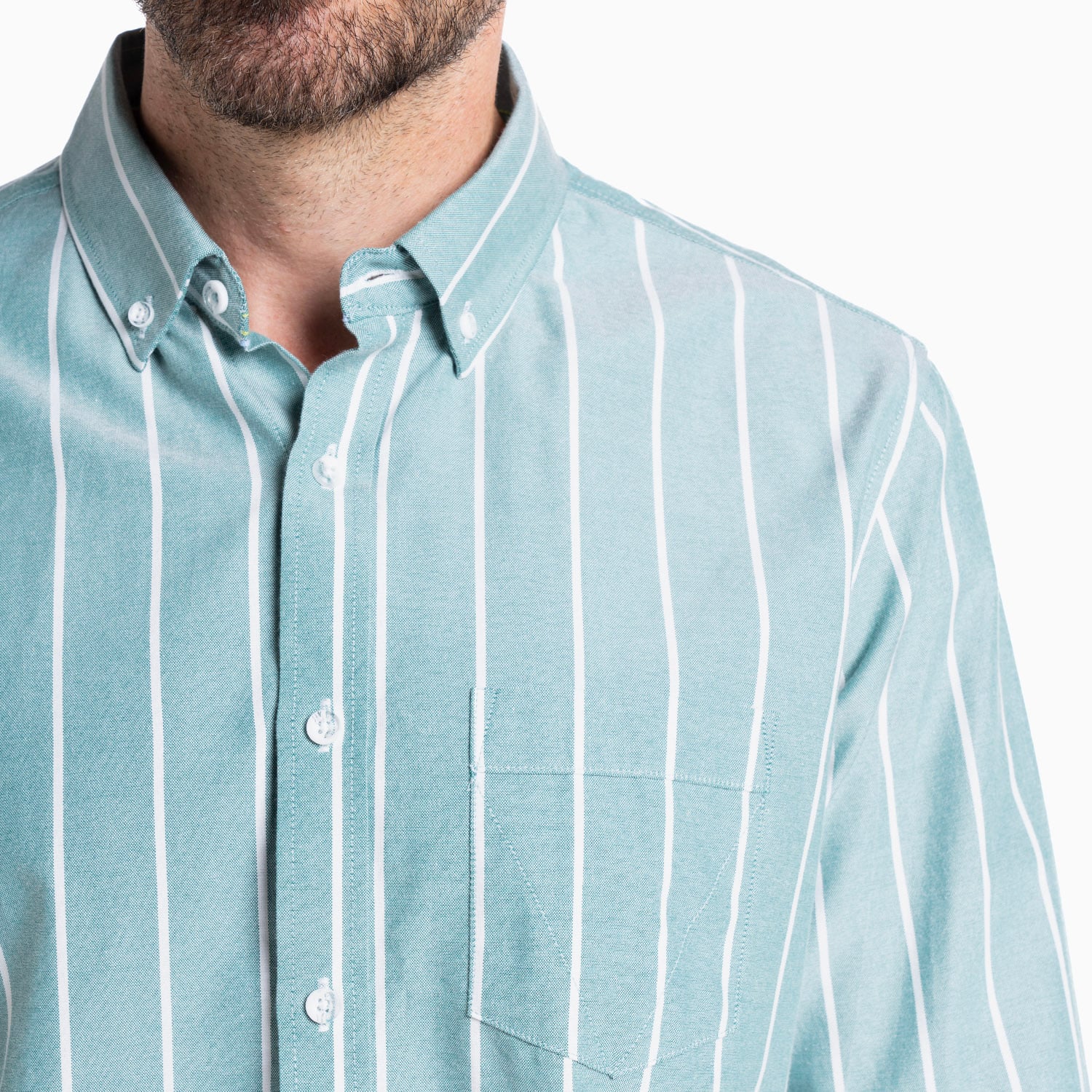 CAMISA OXFORD LISTADA | VERDE - 3