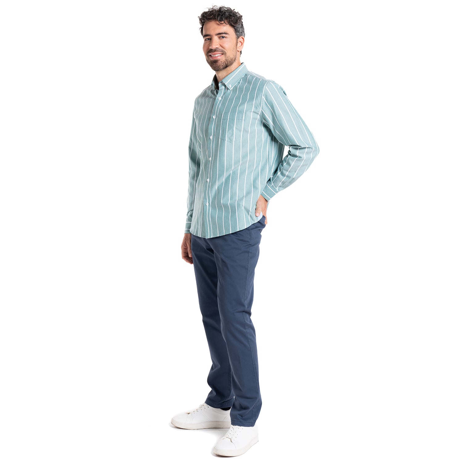 CAMISA OXFORD LISTADA | VERDE - 4