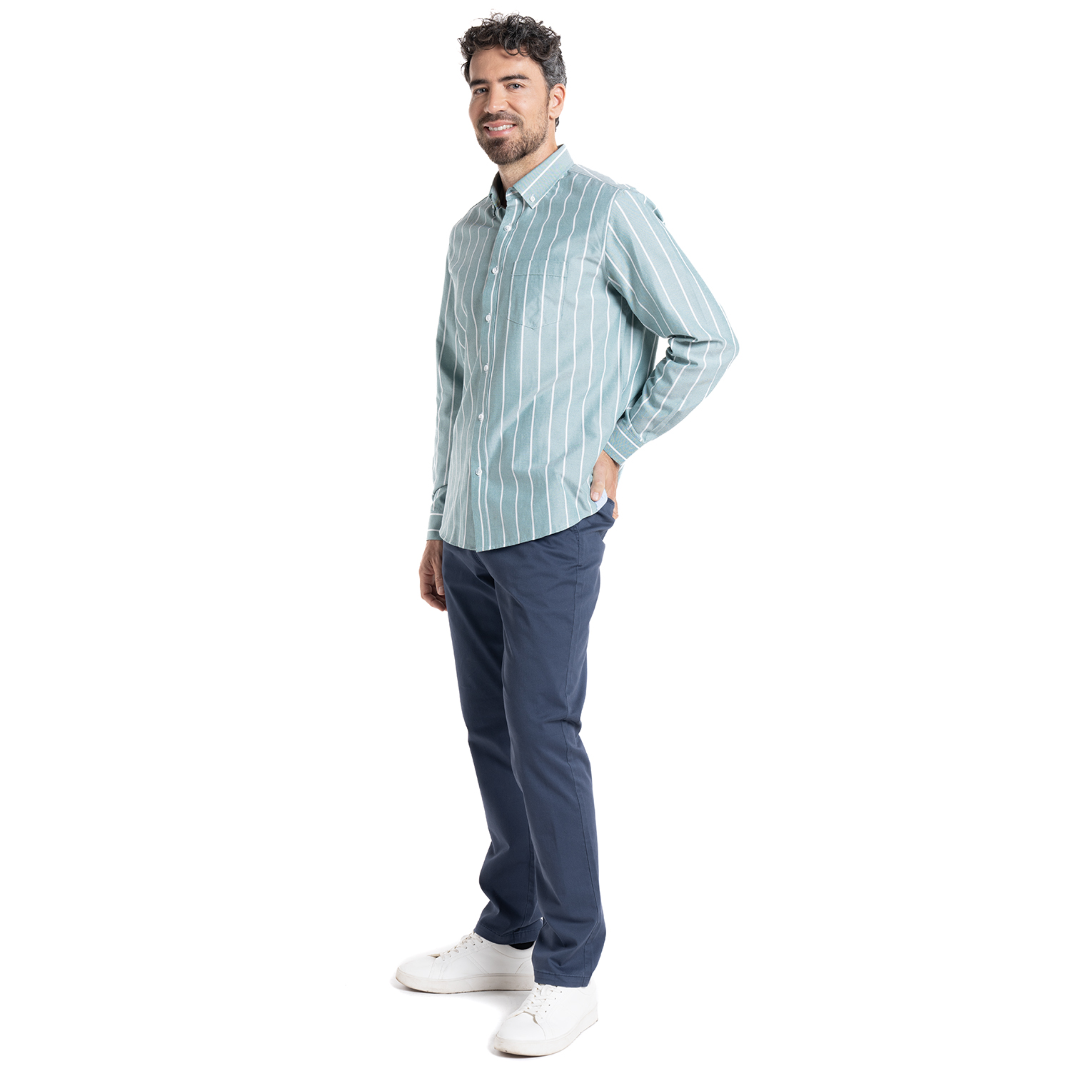 CAMISA OXFORD LISTADA | VERDE - 4