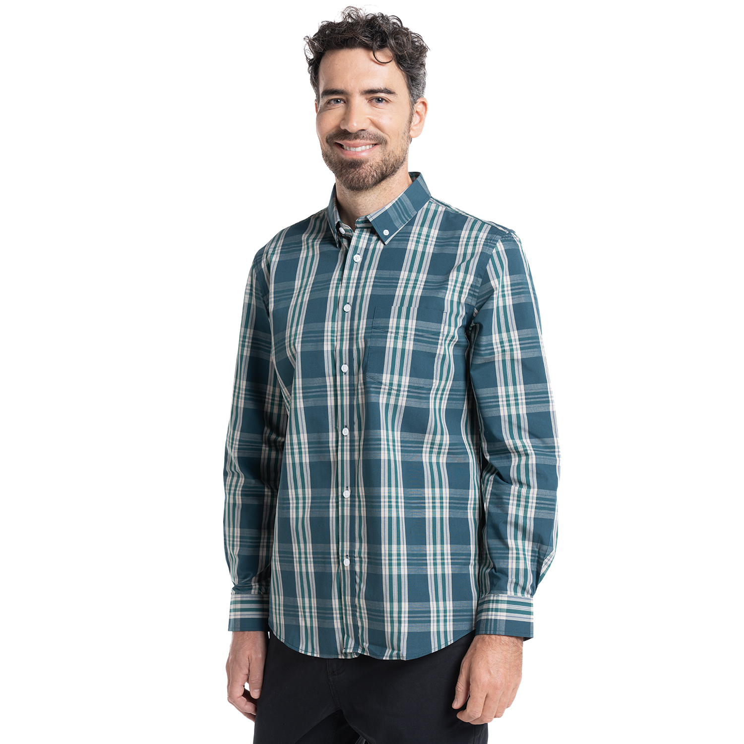 CAMISA TREVIRA CUADROS | VERDE PETRÓLEO - 1