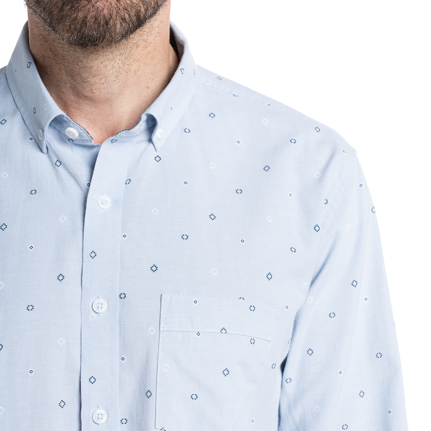 CAMISA OXFORD ESTAMPADA | CELESTE - 3