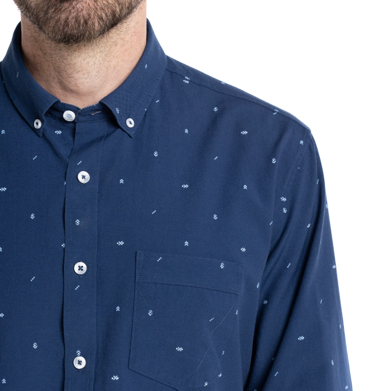 CAMISA OXFORD ESTAMPADA | AZUL - 3