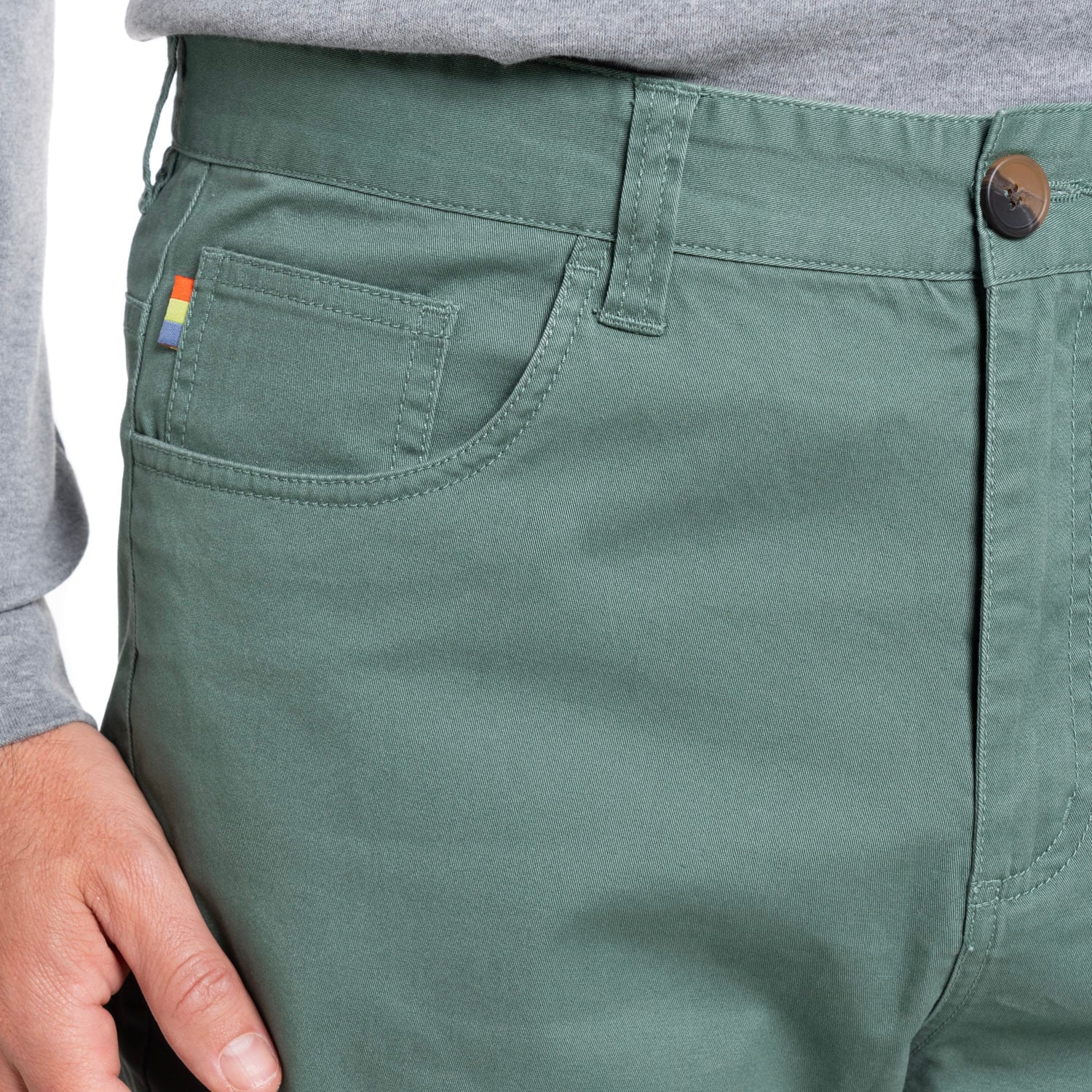 PANTALON 5 BOLSILLO SLIM FIT | VERDE MUSGO - 3