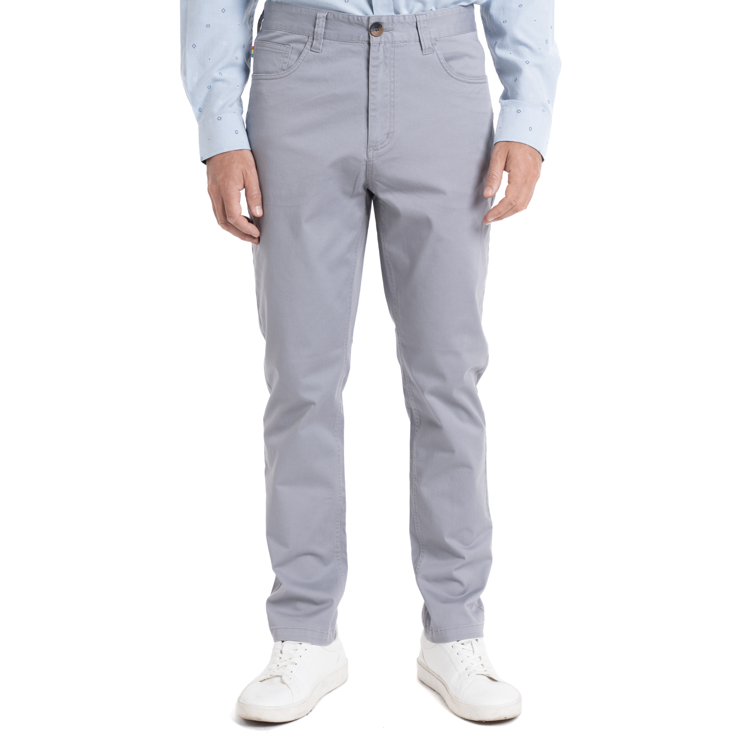 PANTALON 5 BOLSILLO REGULAR FIT | GRIS - 1