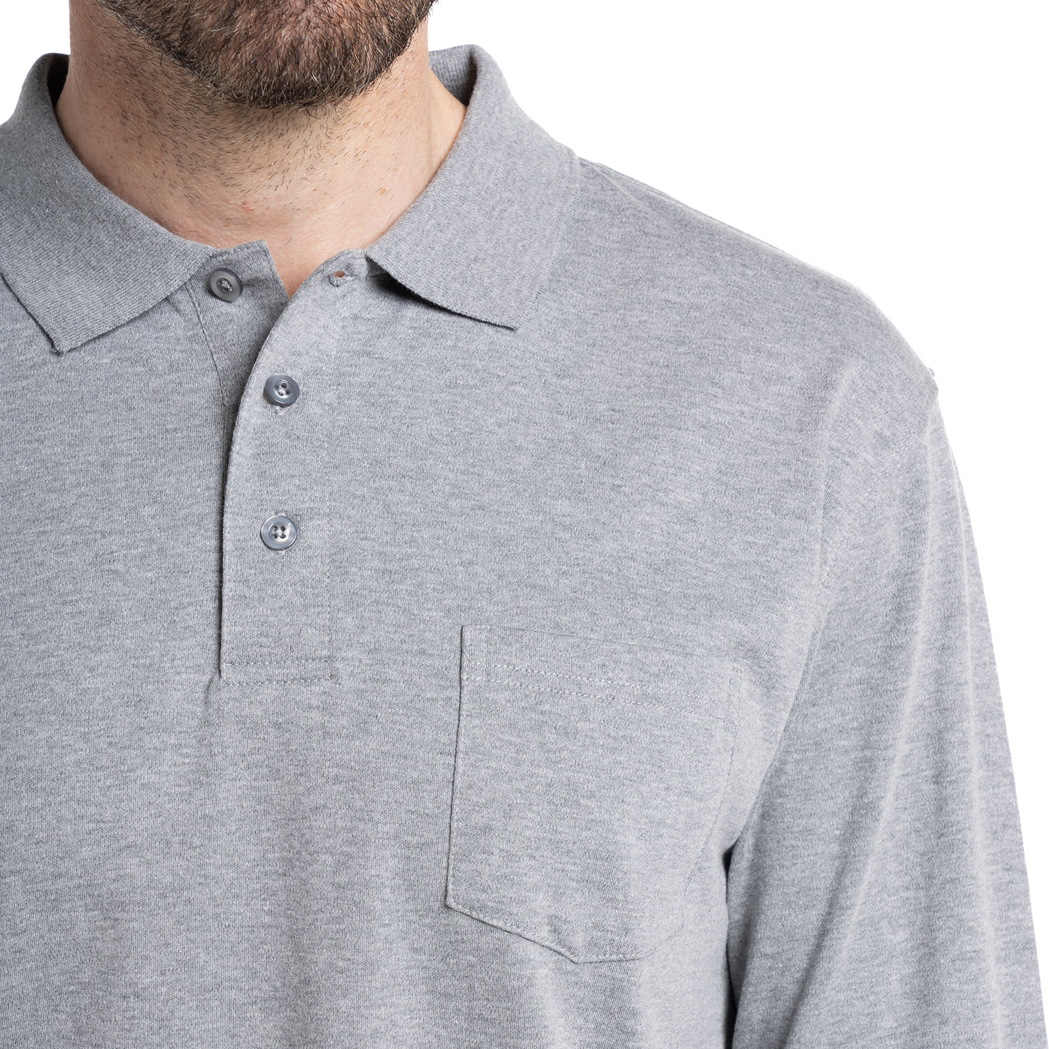 POLERA CUELLO CAMISEO | GRIS - 3